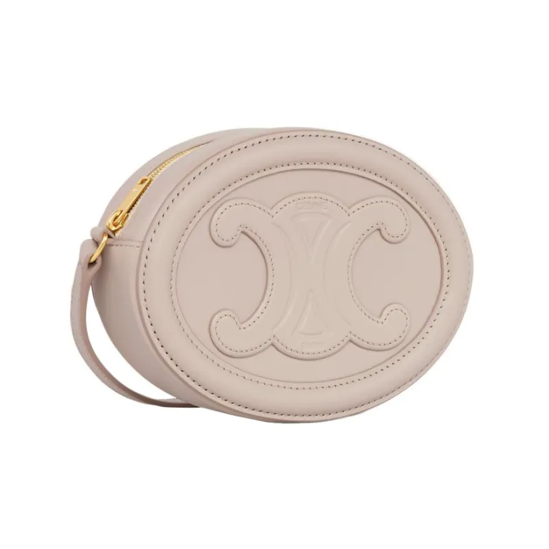 CELINE Cuir Triomphe Smooth Calf Leather Mooncake Bag Wallet Shoulder Bag Crossbody Bag Regular Women's Light Pink-2