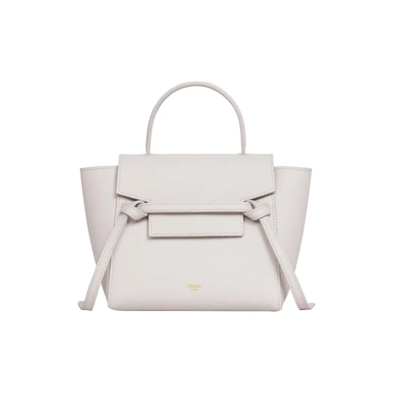 CELINE Grained Calfskin Catfish Bag Fanny Pack Handbag Shoulder Bag Crossbody Bag Women's White-0