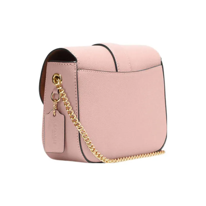 COACH Gemma Cross Stitch Leather Shoulder Bag Crossbody Bag Small Size Women's Pink-1