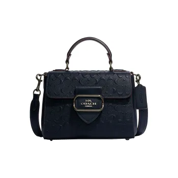COACH Morgan Cow Leather Shoulder Bag, Crossbody Bag, Handbag Trumpets Women's Marine Blue