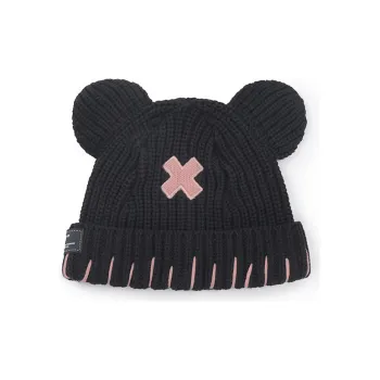 LAMLICKA Knitted Fabric Beanies Unisex Black