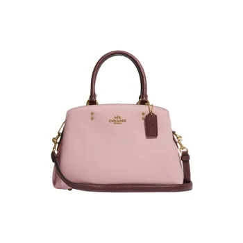 COACH Lillie Cross Stitch Leather Shoulder Bag Crossbody Bag Handbag Mini Women's Pink