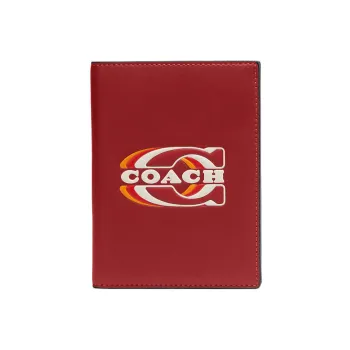 COACH Smooth Calf Leather Document Bag With Passport Holder Mini Men's Red