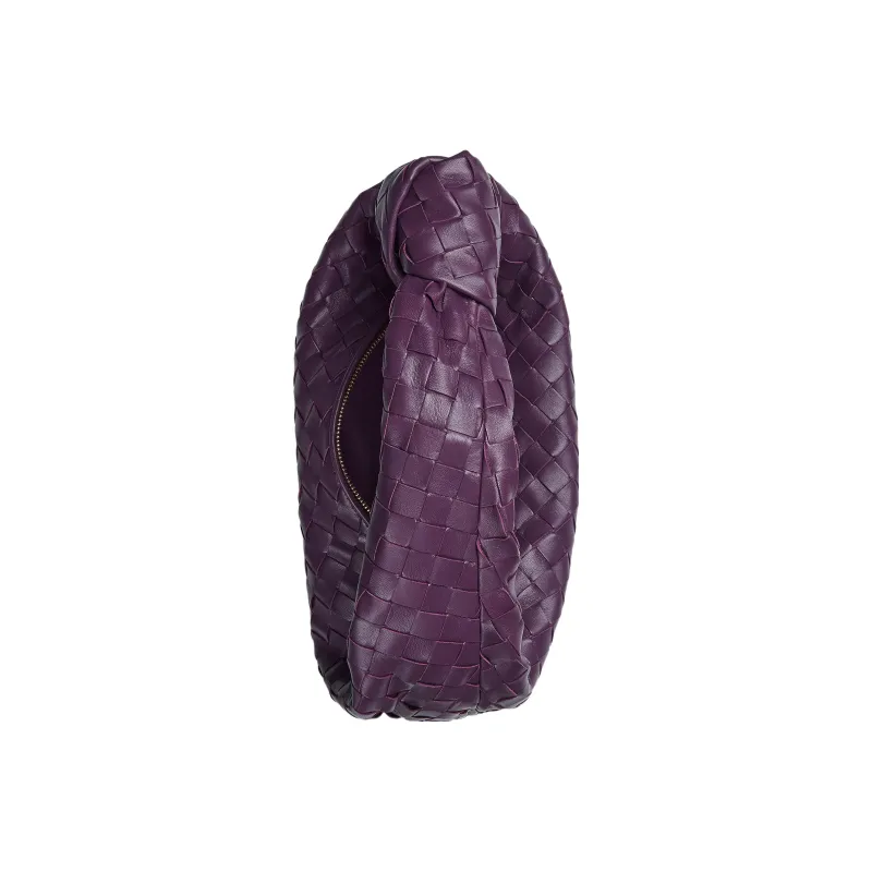 Bottega Veneta JODIE Lambskin Shoulder Bag, Handbag Women's Eggplant Purple-2