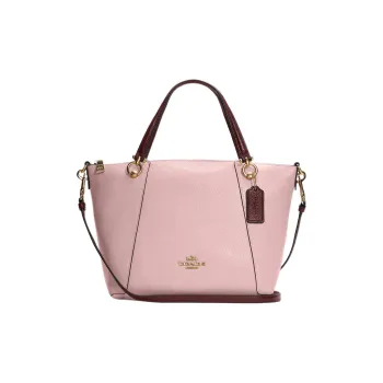 COACH Kacey Genuine Leather Briefcase Shoulder Bag Crossbody Bag Handbag Medium Size Women's Pink & Burgundy