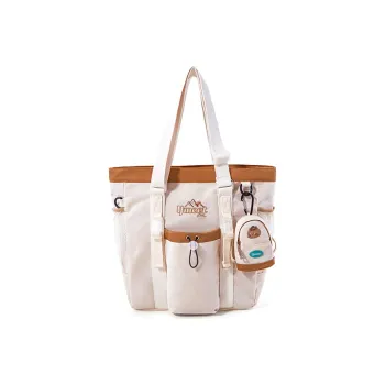 Sound For Life Fabric Tote Bag Shopping Bag Handbag Shoulder Bag Women's Ecru