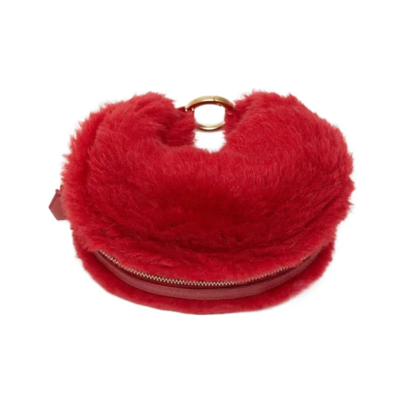 MaxMara Teddy Series Polyester Hobo Bag Clutch Women's Red-0