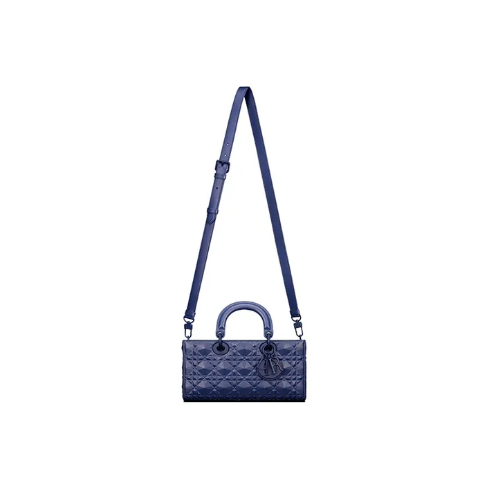 DIOR Lady D-JOY Cow Leather Daisie Bag Shoulder Bag Crossbody Bag Handbag Medium Size Women's Royal Blue-2