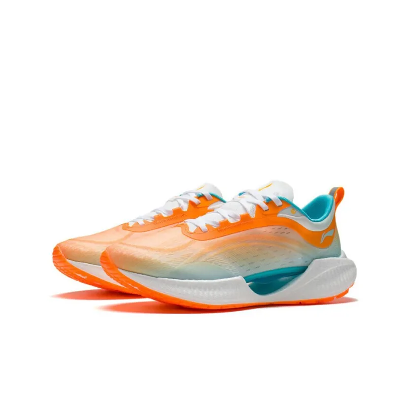 LiNing Super Light 19 Non-slip Wear-resistant Shock Absorption Low-Top Running Shoes Men's Orange Blue-2