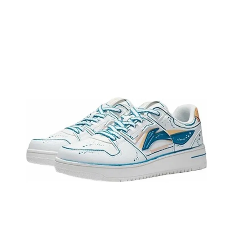 LINING Tianji Skate Shoes 'White Blue'-3