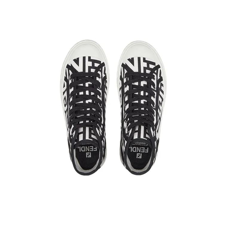 FENDI By Marc Jacobs Domino High Tops Black White Canvas-2