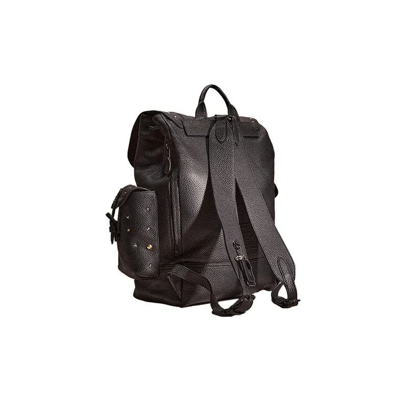 COACH Metropolitan Pebbled Leather Backpack Medium Size Men's Black-1