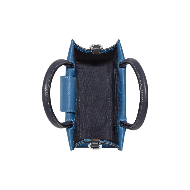 COACH Cally High-Quality Pebbled Leather Handbag Shoulder Bag Crossbody Bag Mini Women's Blue-2