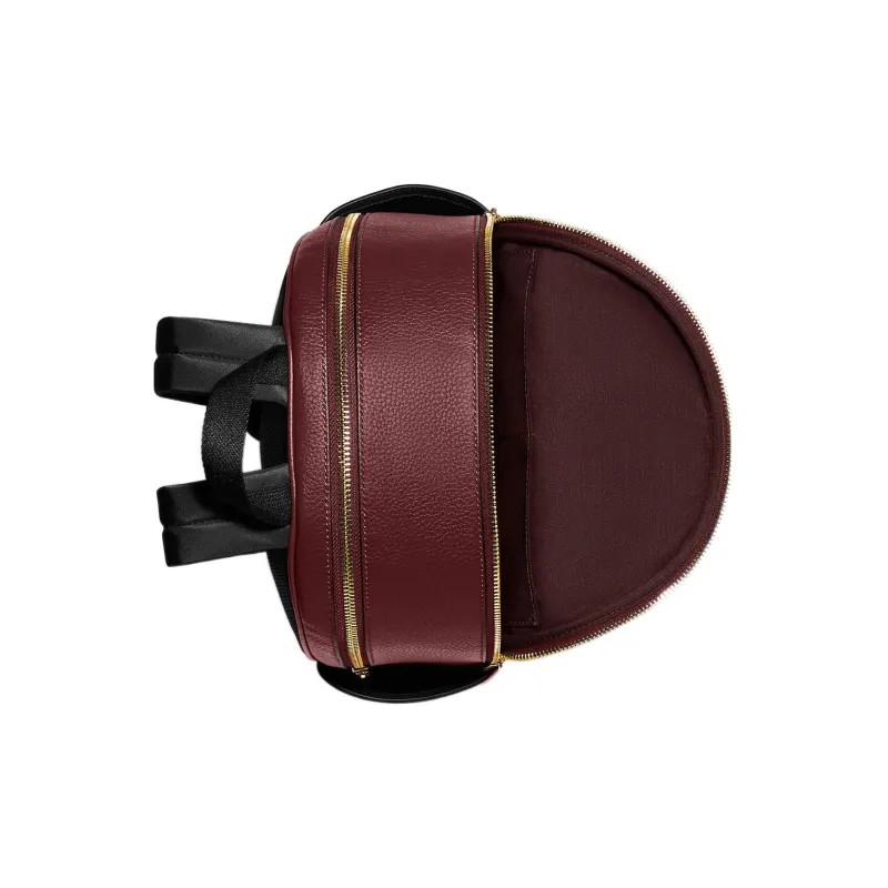 COACH Court High-Quality Pebbled Leather Backpack Large Size Women's Cherry Red-2