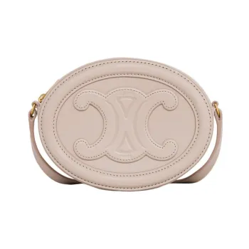 CELINE Cuir Triomphe Smooth Calf Leather Mooncake Bag Wallet Shoulder Bag Crossbody Bag Regular Women's Light Pink