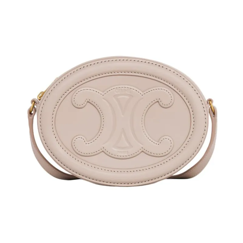 CELINE Cuir Triomphe Smooth Calf Leather Mooncake Bag Wallet Shoulder Bag Crossbody Bag Regular Women's Light Pink-0