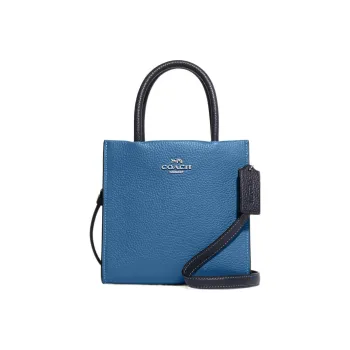 COACH Cally High Quality Pebbled Leather Handbag Shoulder Bag Crossbody Bag Mini Women's Blue