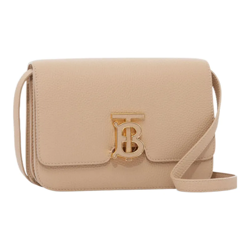 Burberry Lola Lola Bag Grain Leather Patchwork With Calfskin Shoulder Bag Crossbody Bag Small Size Women's Wheat Beige-2