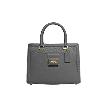 COACH Grace Cow Leather Patchwork With Sheepskin Shoulder Bag Crossbody Bag Handbags Medium Size Women's Granite Gray