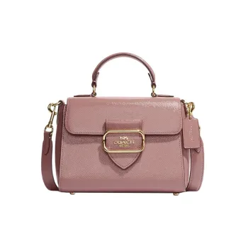 COACH Top Handle Leather Briefcase Handbag Shoulder Bag Crossbody Bag Small Size Women's Rose Pink