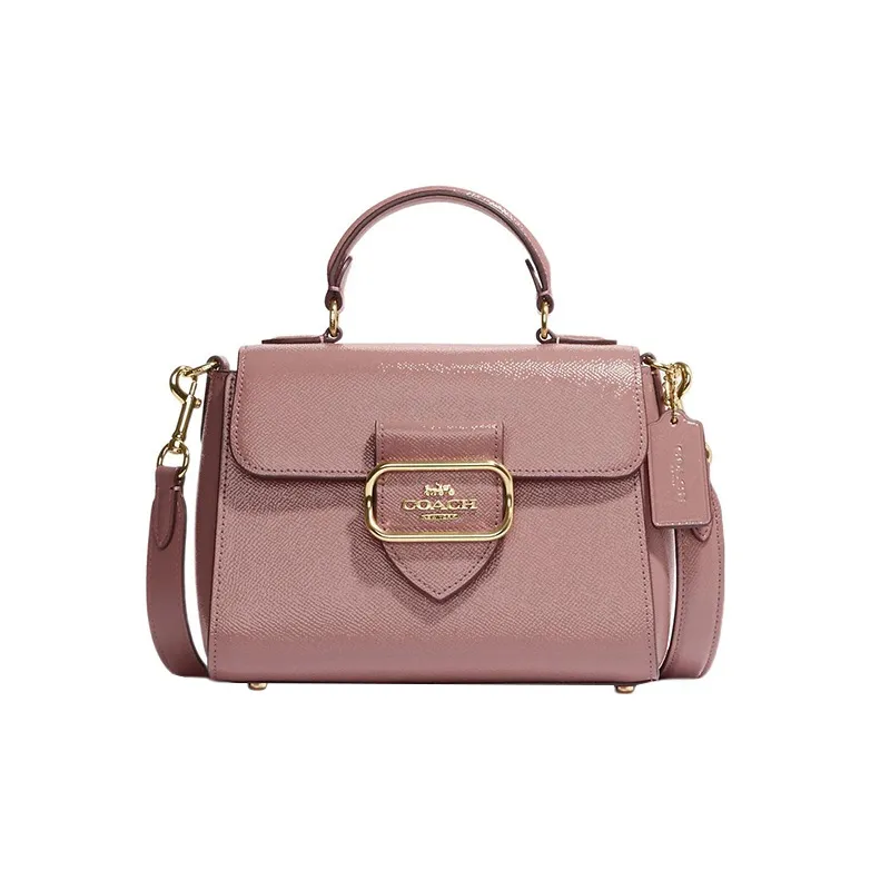 COACH Leather Briefcase, Handbag, Shoulder Bag, Crossbody Bag Trumpets Women's Rose Pink-0
