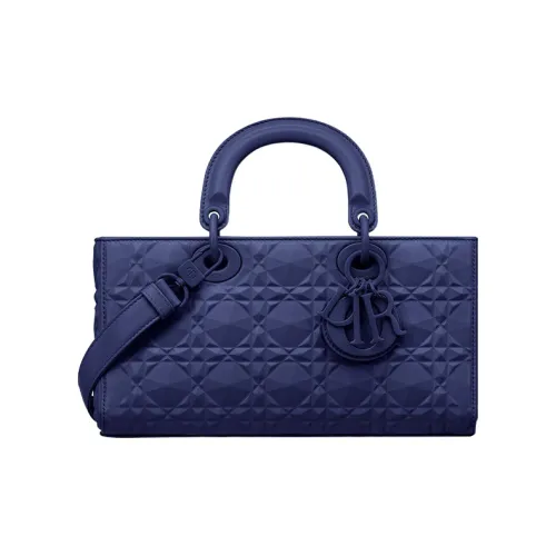DIOR Lady D-JOY Cow Leather Daisie Bag Shoulder Bag Crossbody Bag Handbag Medium Size Women's Royal Blue