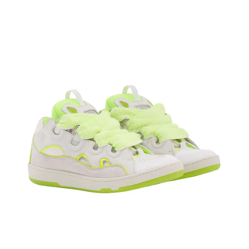 Lanvin Curb Sneakers 'White Fluo Yellow'-2