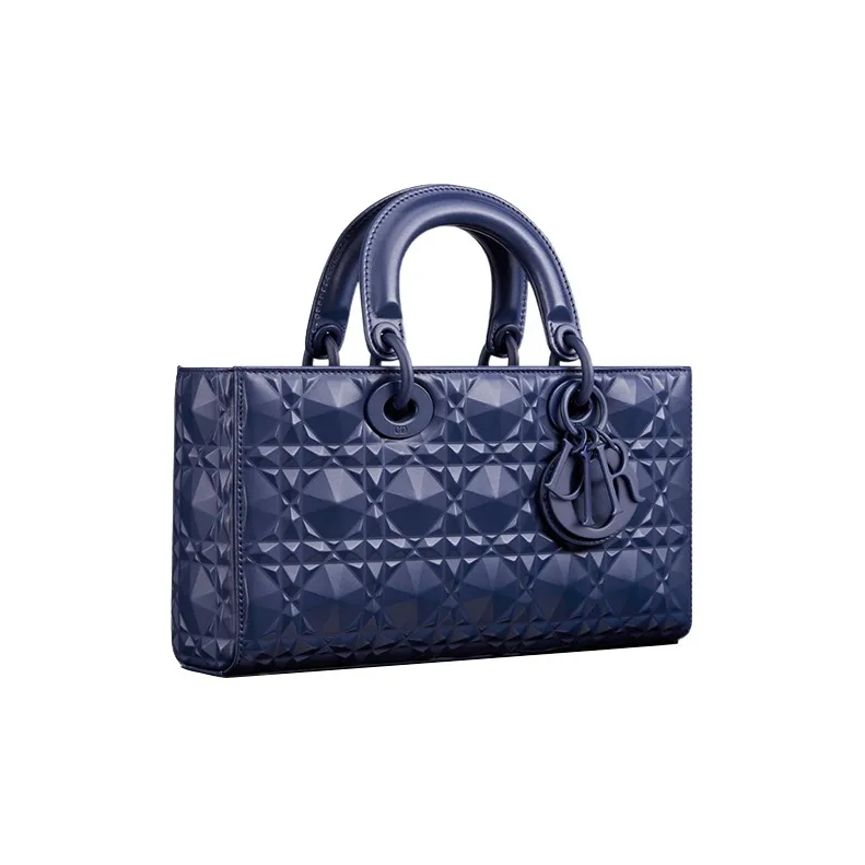 DIOR Lady D-JOY Cow Leather Daisie Bag Shoulder Bag Crossbody Bag Handbag Medium Size Women's Royal Blue-3