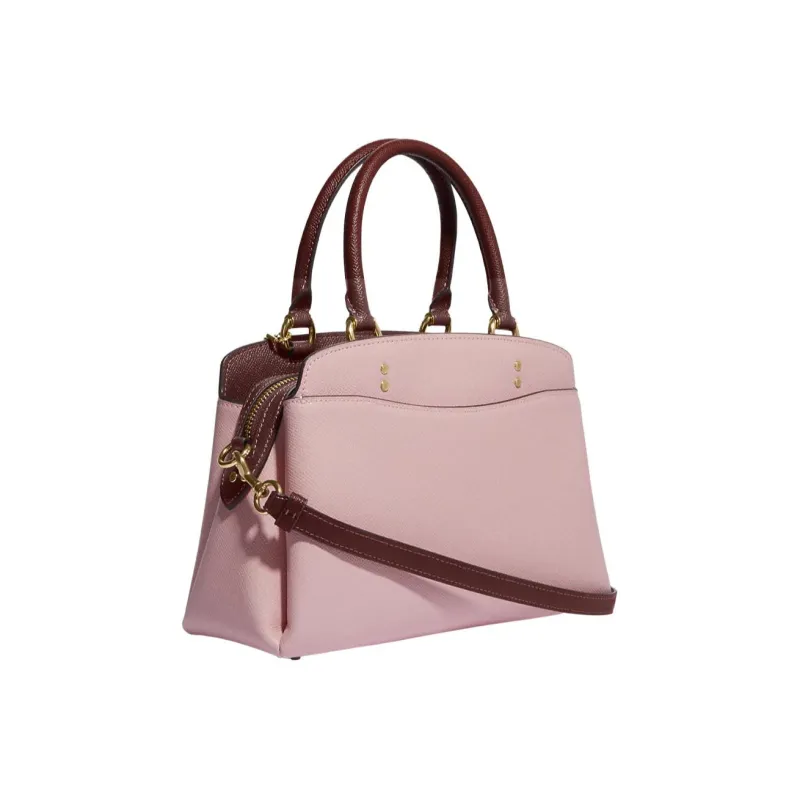 COACH Lillie Cross Stitch Leather Shoulder Bag Crossbody Bag Handbag Mini Women's Pink-1