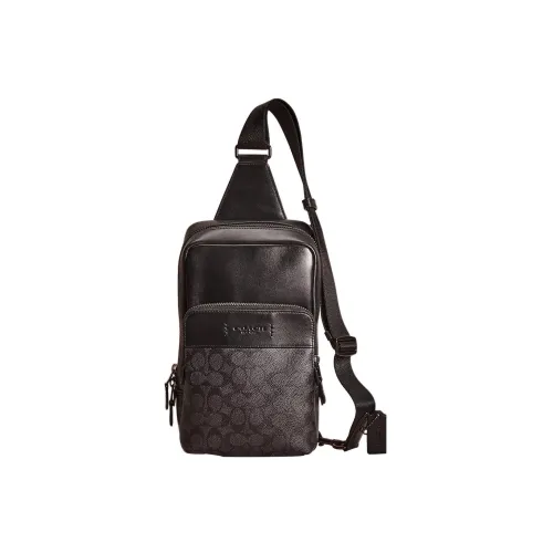 COACH Gotham Canvas With Calfskin Sling Bag Shoulder Bag Crossbody Bag Small Size Women's Black
