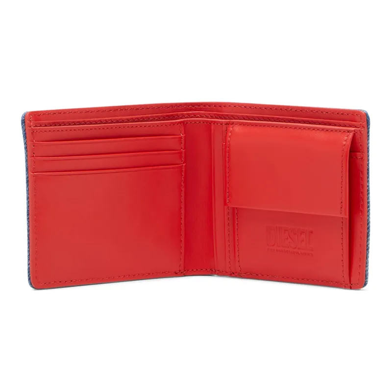 DIESEL 100% Cotton Card Holder Wallet Men's Blue/Red-2