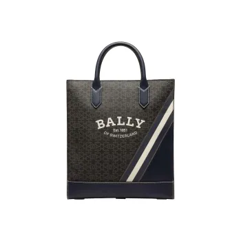 BALLY Calfskin Detail Tote Bag, Shopping Bag, Shoulder Bag, Crossbody Bag, Handbag Men's Gray
