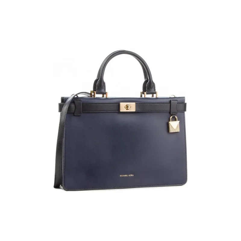MICHAEL KORS Tatiana Leather Portable Crossbody Bag Shoulder Bag Medium Size Women's Navy Blue-1