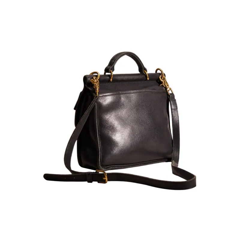 COACH Willis Leather Handbag, Shoulder Bag, Crossbody Bag Large Size Women's Black-1