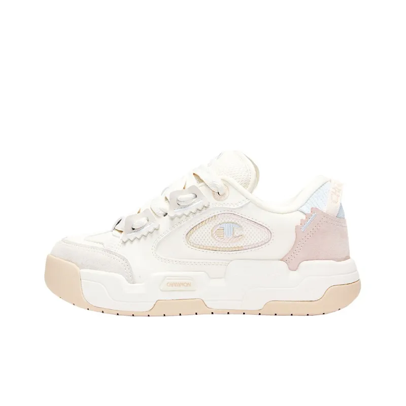 Champion Valve V2 Low Top Skateboard Shoes Women's Milk White Dawn Pink-0