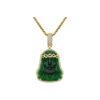 APORRO 18K White Gold Plated Copper Glass Stone Pendant Necklaces Unisex
