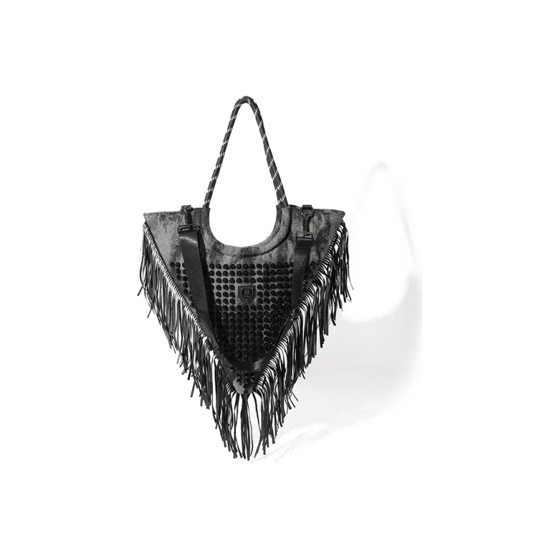MASTER CANVAS Fabric Triangle Bag Fringe Canvas Bag Shoulder Bag Crossbody Bag Unisex-0