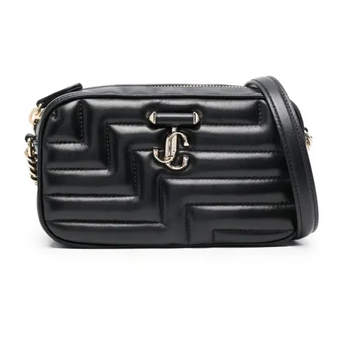 Jimmy Choo Calfskin Camera Bags Crossbody Bag Shoulder Bag Women's Black