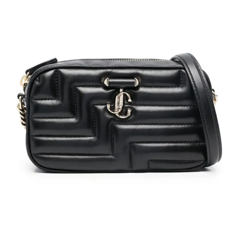 Jimmy Choo Calfskin Camera Bags Crossbody Bag Shoulder Bag Women's Black-0