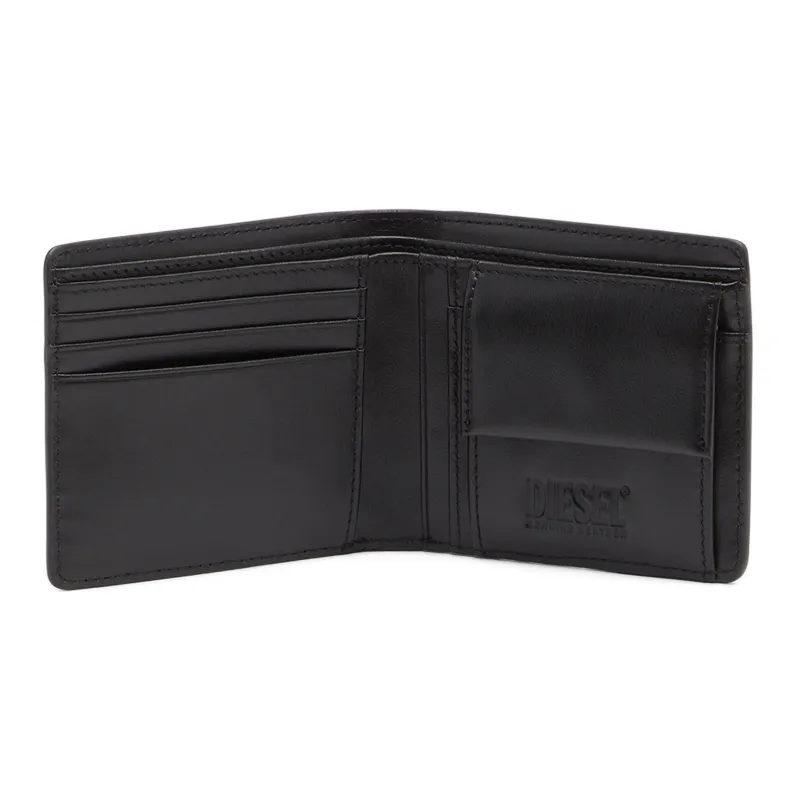 DIESEL Cow Leather Card Holder Wallet Men's Black-2