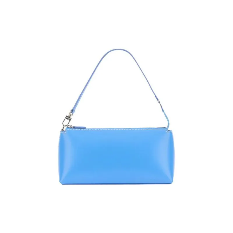 Staud Kaia Smooth Cow Leather Handbag Shoulder Bag Women's Blue-0