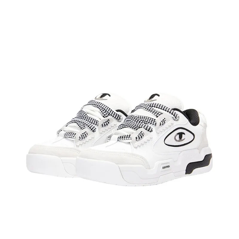 Champion Essentials Collection Valve V2 Low Top Skateboard Shoes Men's Black White-2