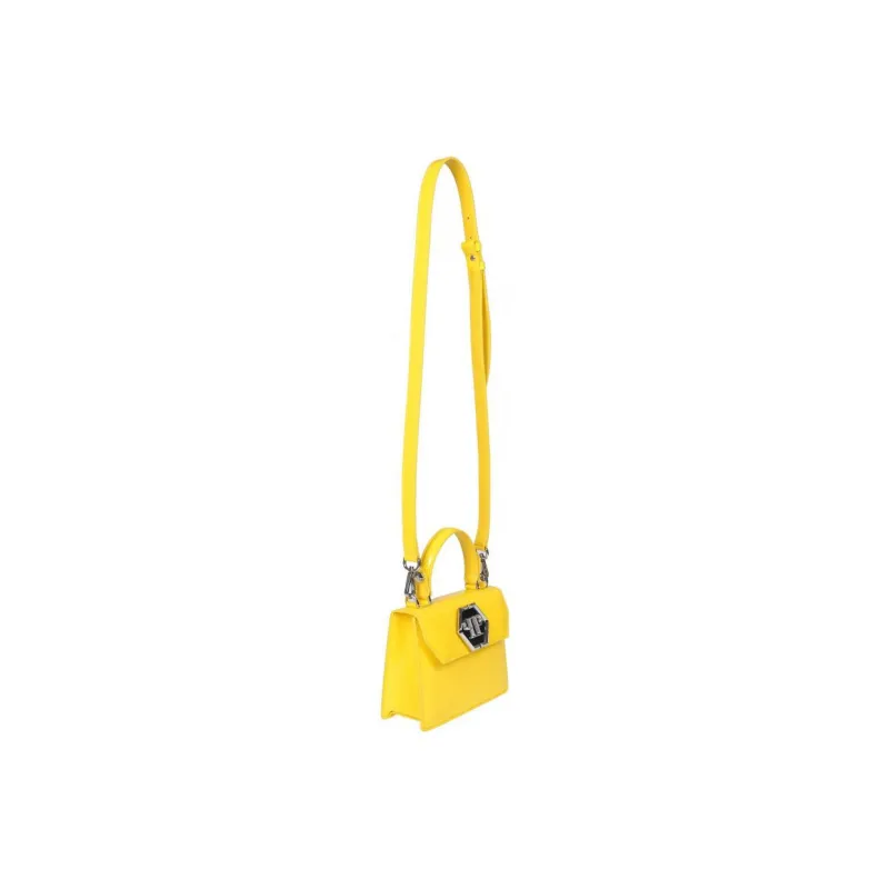 PHILIPP PLEIN Patent Leather Leather Shoulder Bag Crossbody Bag Handbag Women's Yellow-2