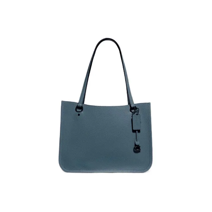 COACH Tyler Pebbled Leather Tote Bag Shopping Bag Handbag Shoulder Bag Women's Blue-0