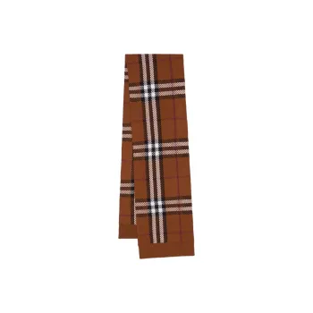 Burberry Check Wool Blend Knitted Scarf