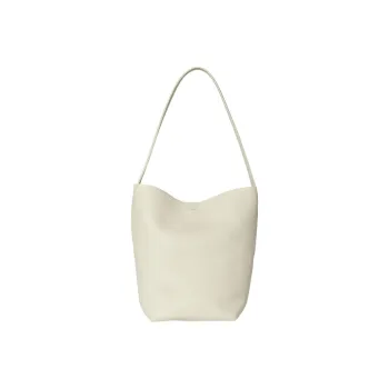 THE ROW N/S Park Grain Calfskin Bucket Bag Tote Shoulder Bag, Handbag Trumpets Women's Ivory White