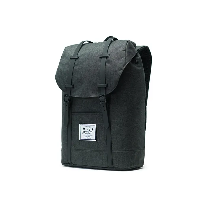 Herschel Polyester Laptop Bag Backpack Travel Bag Storage Bag Tubas Unisex Classic Linen Black/Black Rubber-1