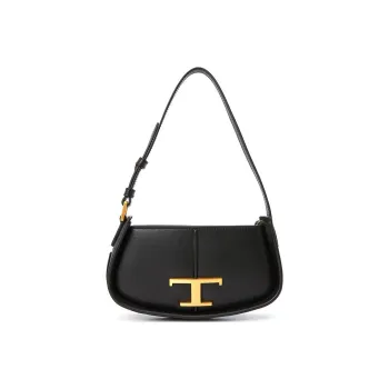 TOD'S Timeless Calfskin Shoulder Bag, Handbag, Shoulder Bag Women's Black