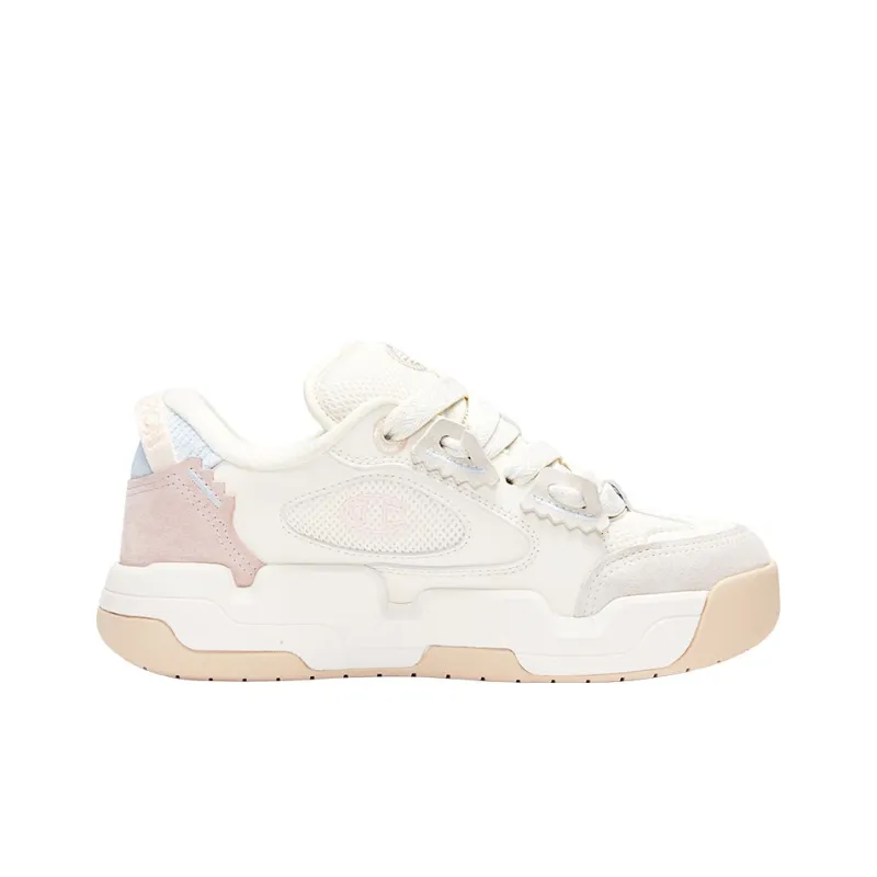 Champion Valve V2 Low Top Skateboard Shoes Women's Milk White Dawn Pink-1