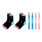 2 Pack Socks and 2 Pack Shoelaces-Blue Pink Solid Color
